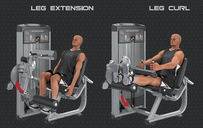 Advanced - Dual Selectorized Leg Curl and Leg Extension Machine - 100% Professional